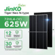 แผงโซล่าร์เซลล์ Jinko 625W N-Type Tier 1 Bifacial