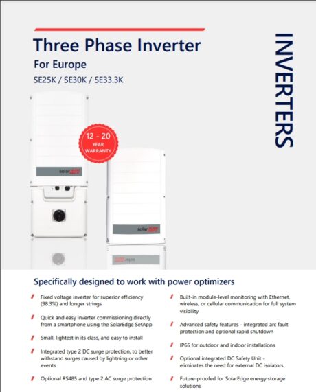 SolarEdge inverter SE30K (3 phase)