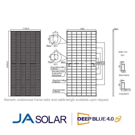 แผงโซล่าเซลล์ JA Solar ขนาด 620 วัตต์ 35 มม. (N-Type)